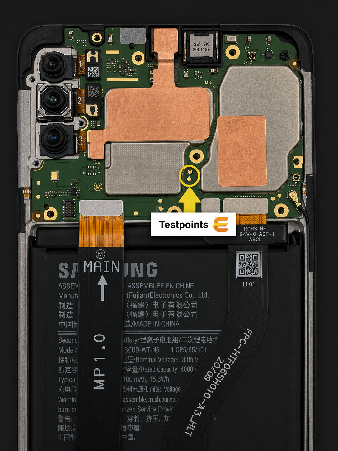 Samsung Galaxy A20s 2019 models    SM-A207F Test Point