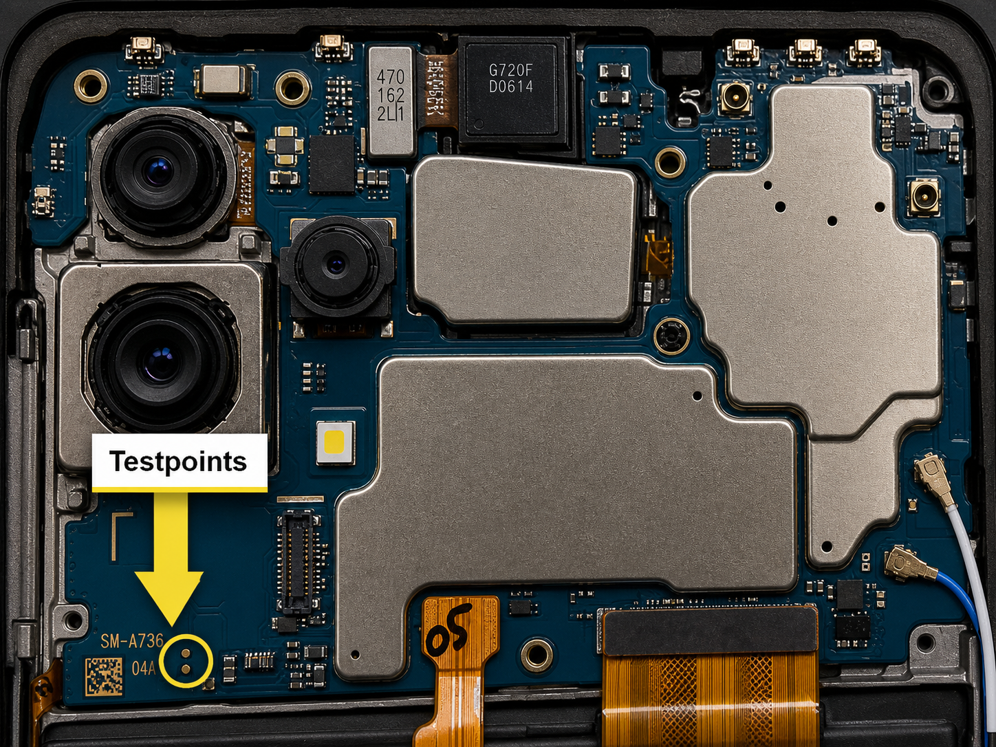 Samsung Galaxy A73 5G models   SM-A736B Test Point