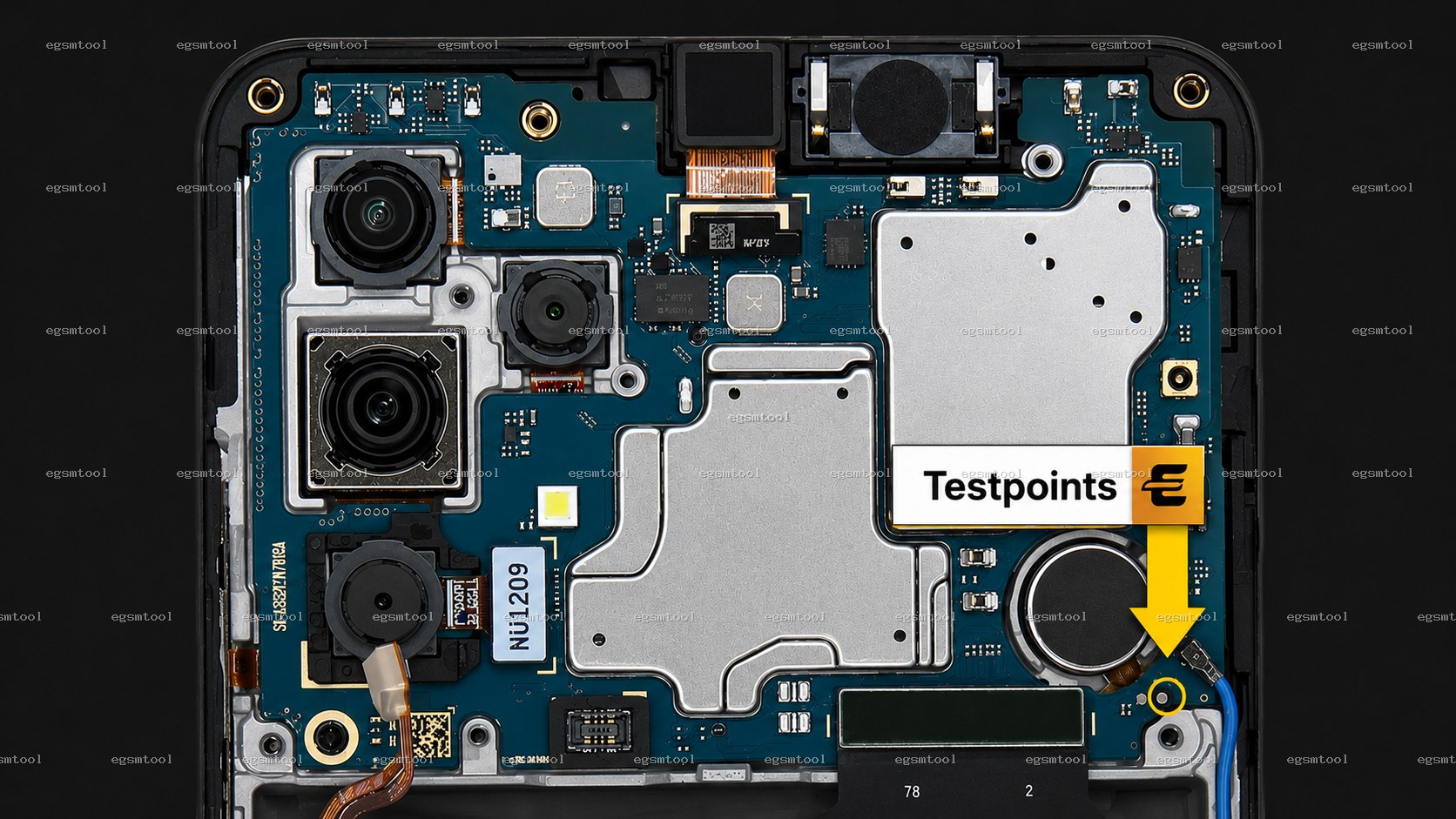 Samsung Samsung Galaxy A32 SM A325N test point diagram — EDL ISP BROM pinout