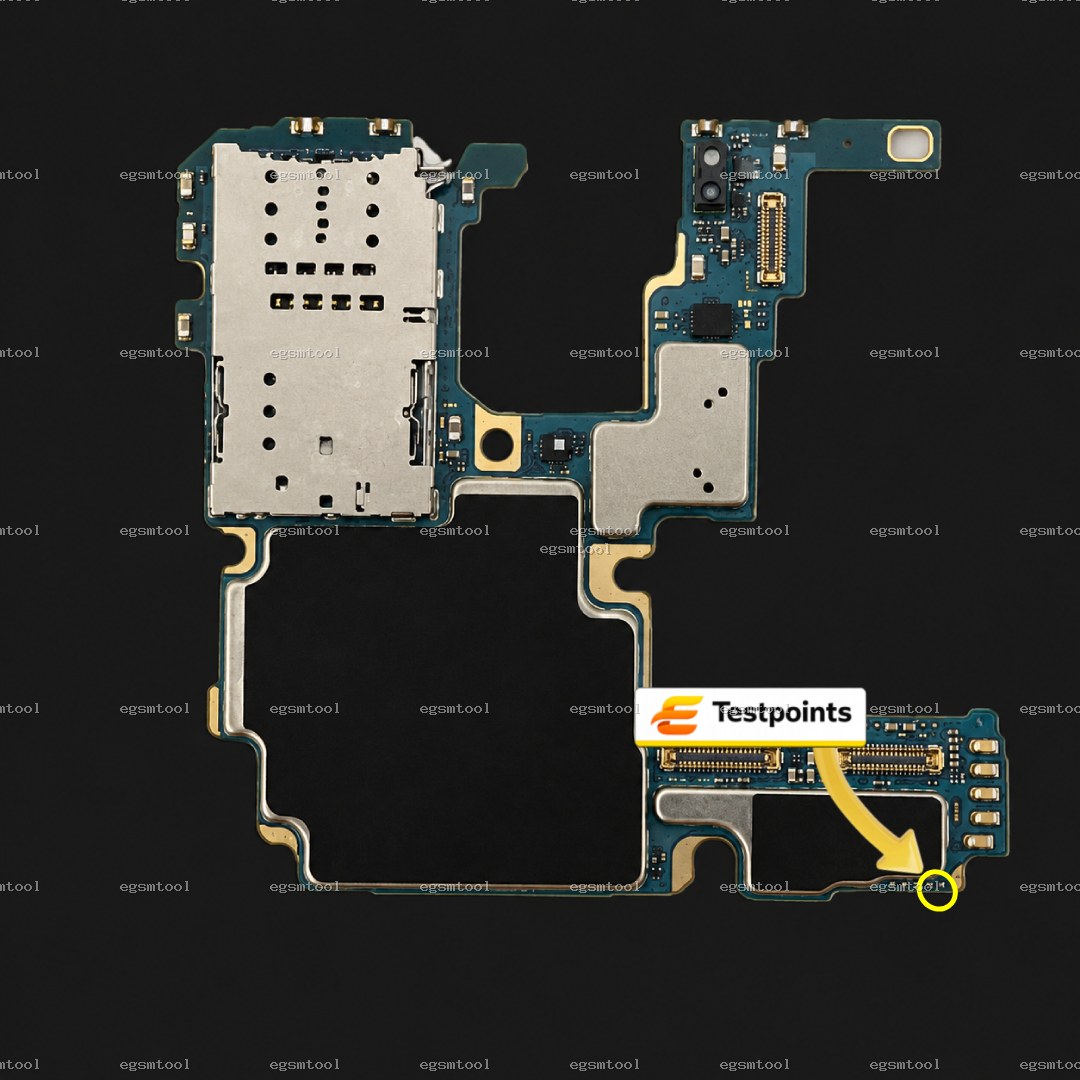 Samsung Samsung Galaxy Note 20 Ultra SM N985F test point diagram — EDL ISP BROM pinout