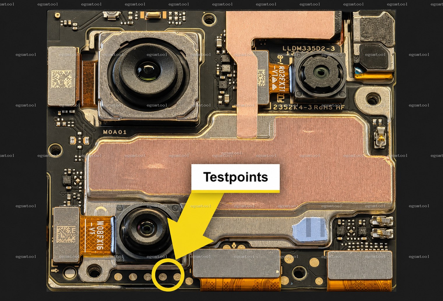 Xiaomi Xiaomi Redmi Note 13 4G test point diagram — EDL ISP BROM pinout