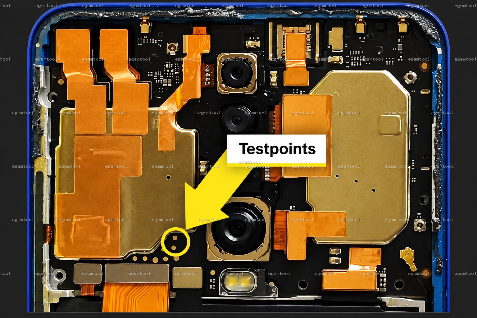 Xiaomi Xiaomi K30 4G test point diagram — EDL ISP BROM pinout