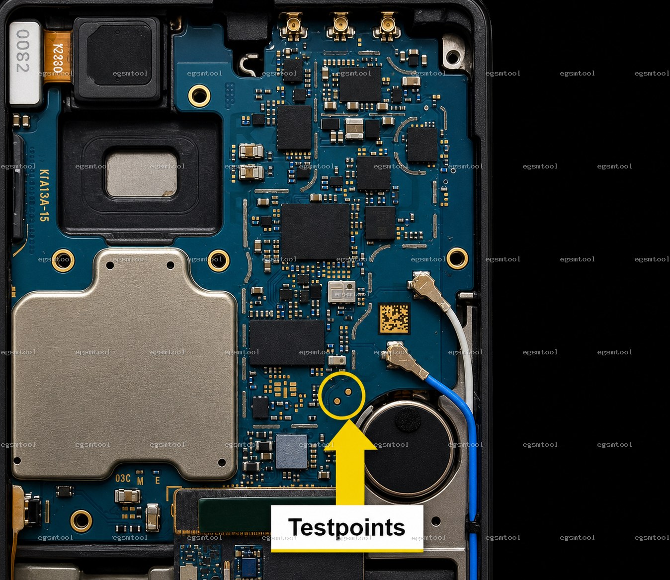 Samsung Samsung Galaxy A72 models   SM-A725F test point diagram — EDL ISP BROM pinout
