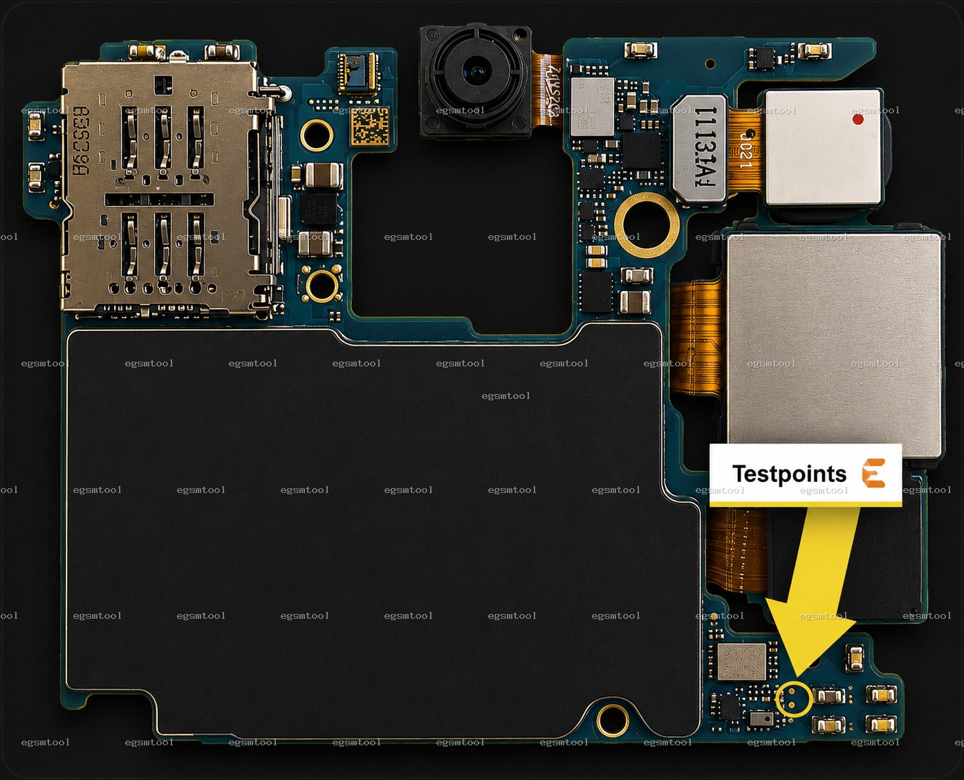 Samsung Samsung Galaxy S20 Lite 5G models     SM-G781U1 test point diagram — EDL ISP BROM pinout